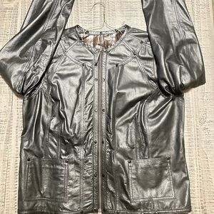 Chico's Reversible Black & Shimmering Leather Jacket